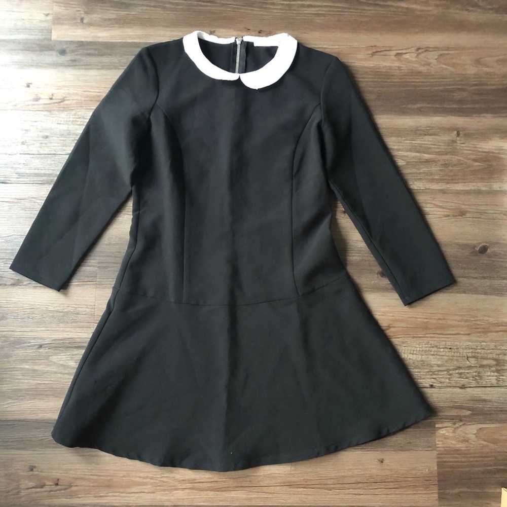 Mango MNG Black Drop Waist Dress Small